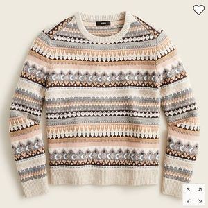 J. Crew Fair Isle cropped crewneck sweater